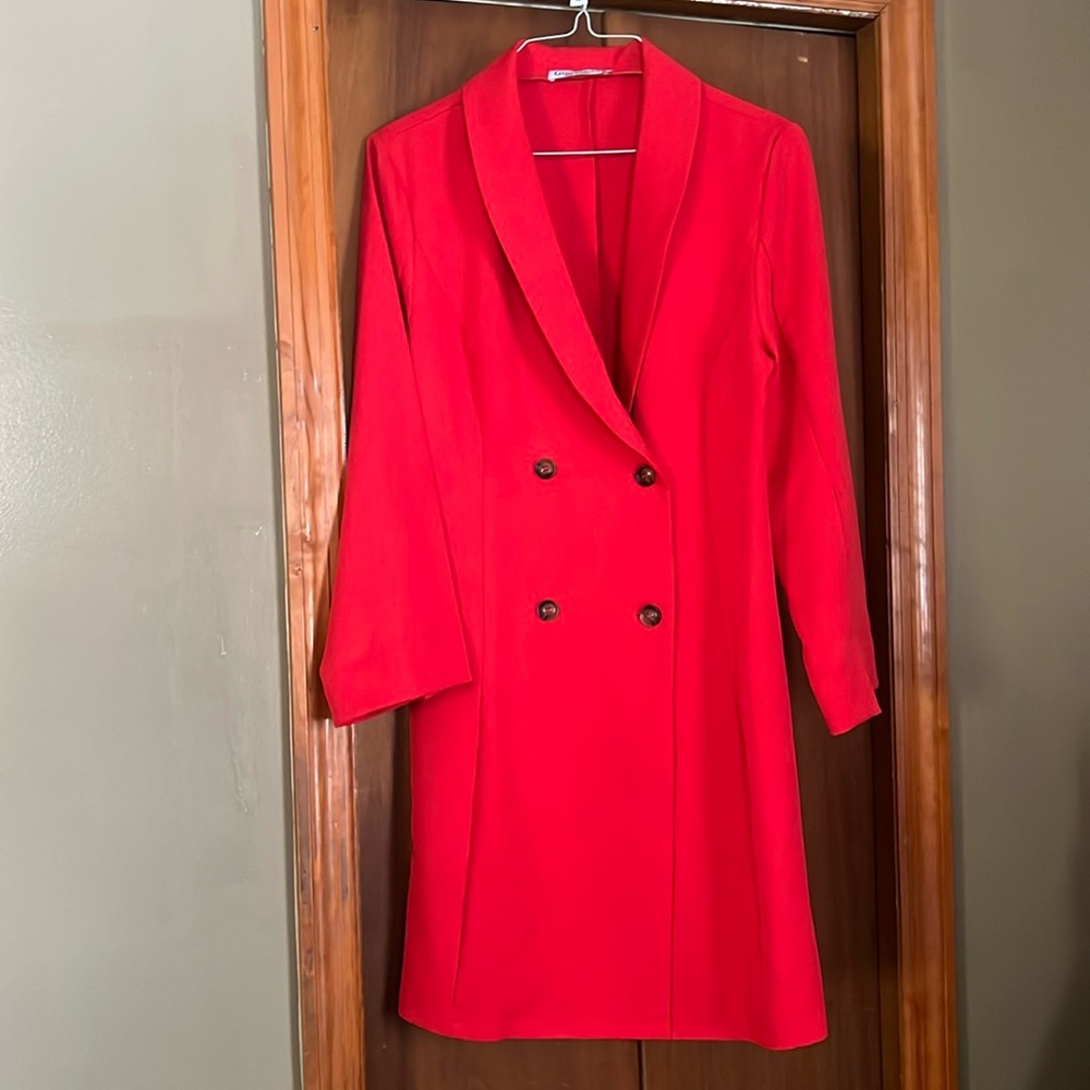 Glamaker long red coat sz M